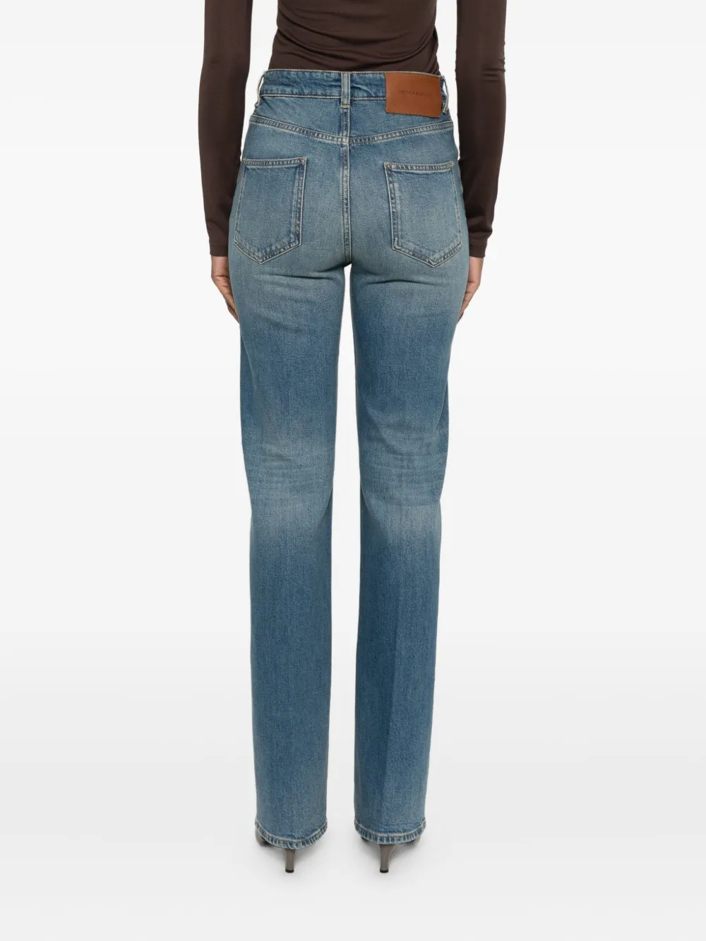 Victoria Beckham Julia jeans met wassing Blauw