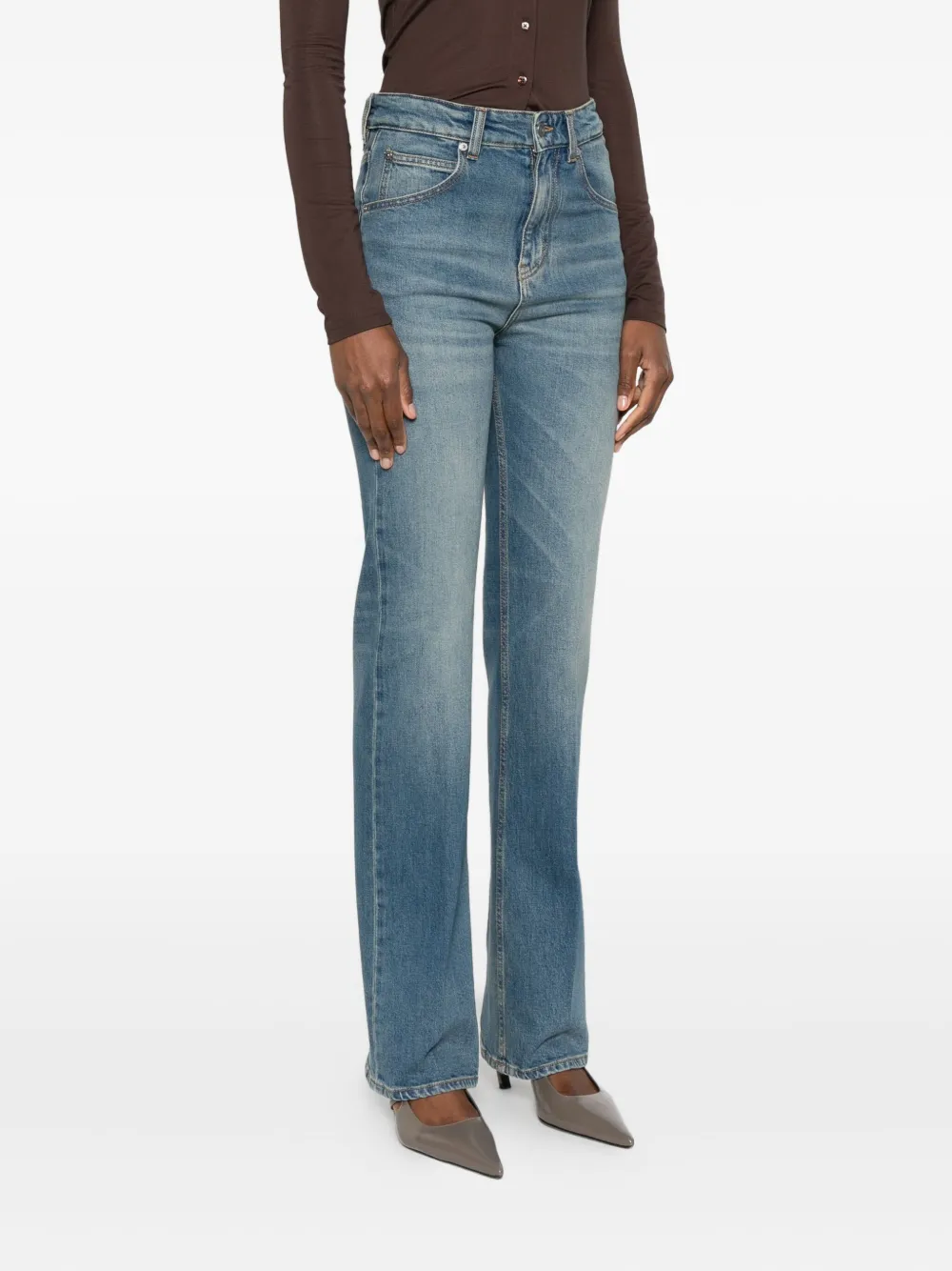 Victoria Beckham Julia jeans met wassing Blauw