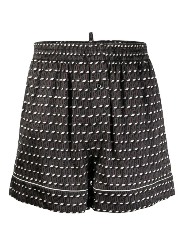 【送料&関税込】Dsquared2 Logo Printed Drawstring Swim Short DSQUARED2 logo-print Drawstring Swim Shorts | Brown