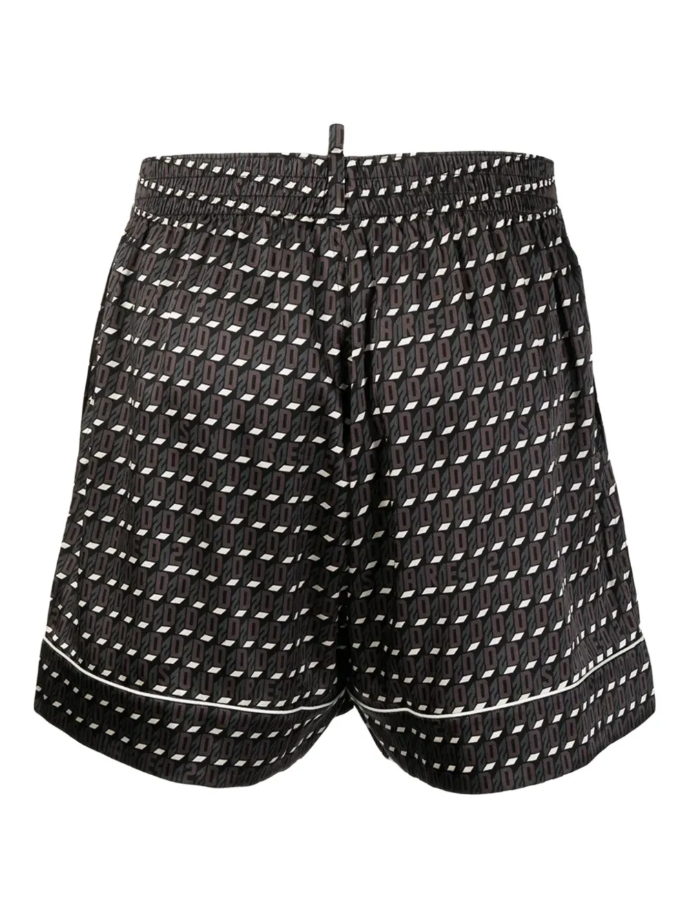 DSQUARED2 Zwembroek met logoprint en trekkoord Bruin