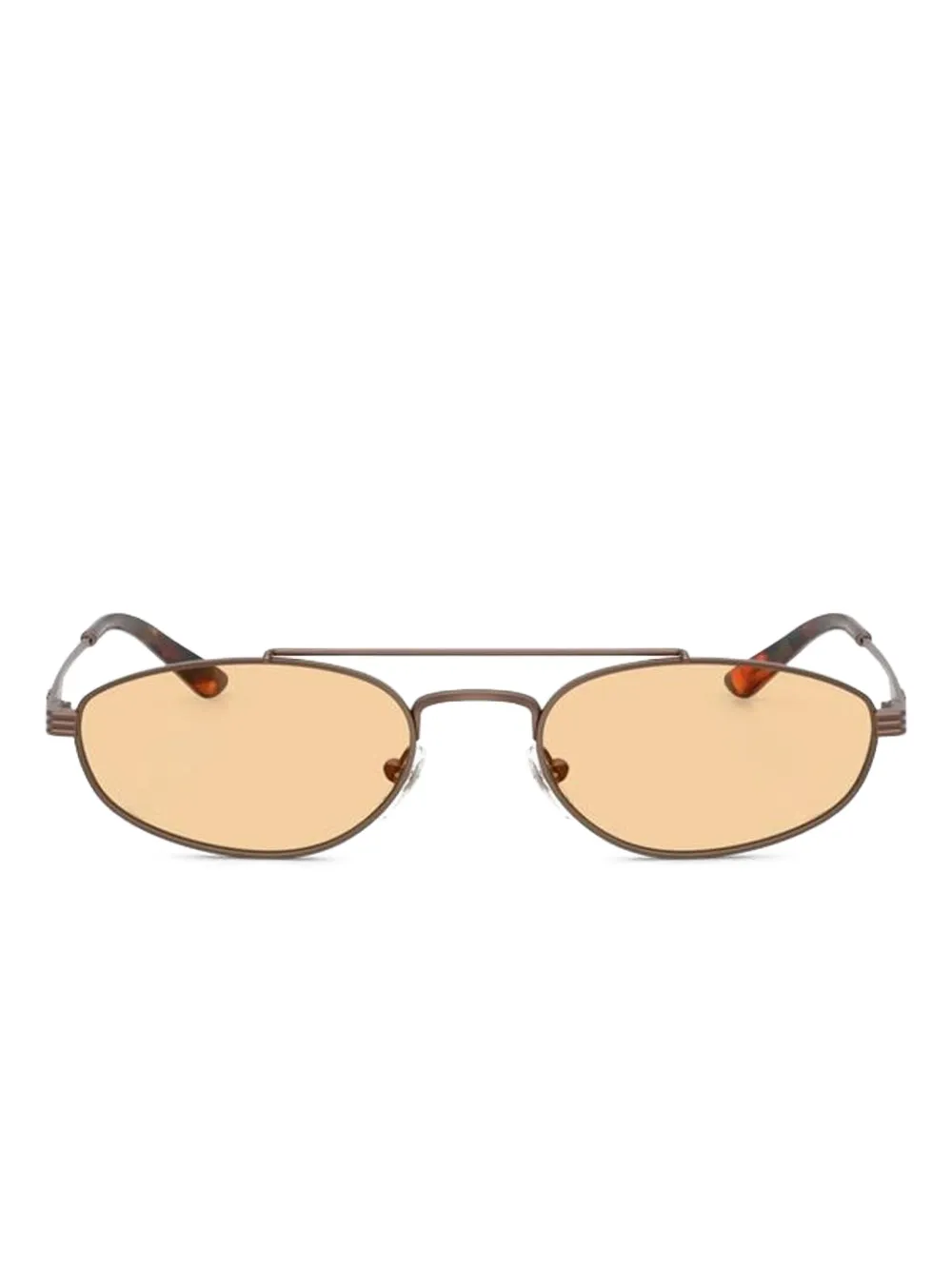 Emporio Armani metal oval-frame sunglasses | Brown | Image 1