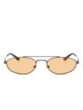 Emporio Armani metal oval-frame sunglasses - Brown