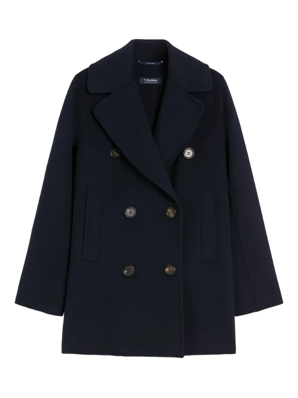 'S Max Mara Caban wollen jas met dubbele rij knopen Blauw