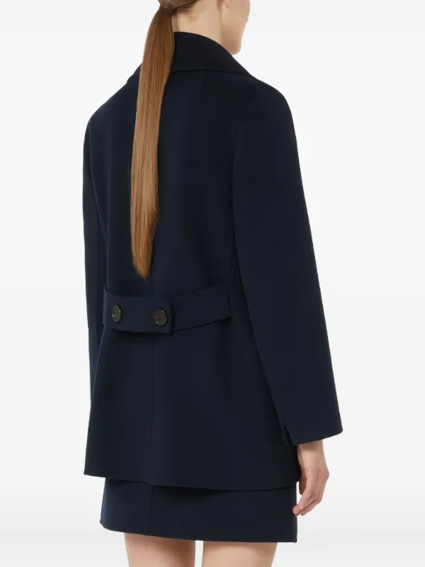 S Max Mara Caban double-breasted Wool Coat | Blue | FARFETCH