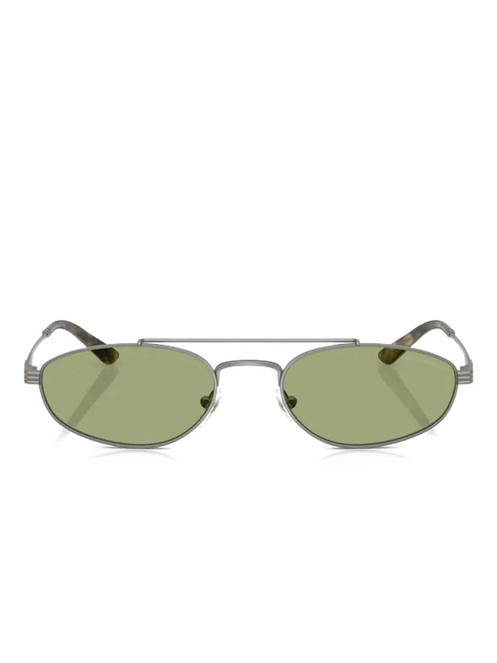 Emporio Armani metal oval-frame sunglasses - Argento