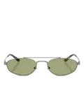 Emporio Armani metal oval-frame sunglasses - Silver