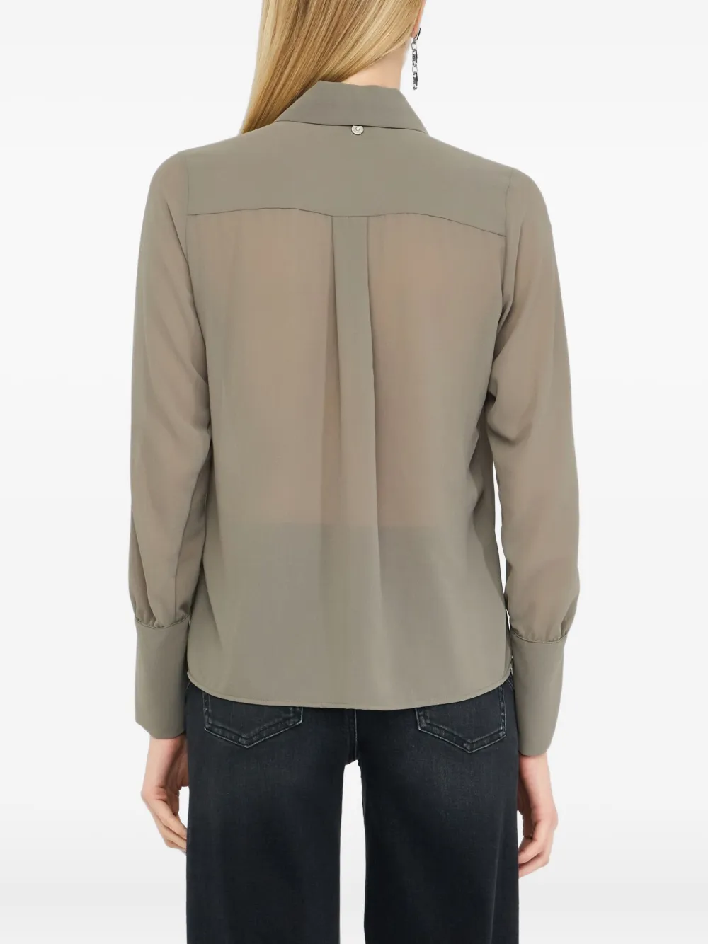 LIU JO Blouse met kraag met kralen Groen