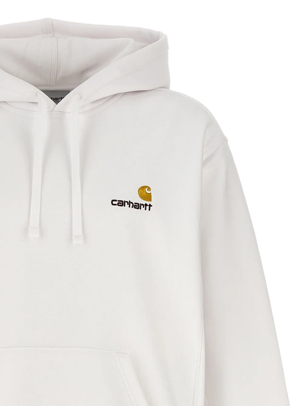 Carhartt WIP logo-embroidered kangaroo-pocket hoodie Wit