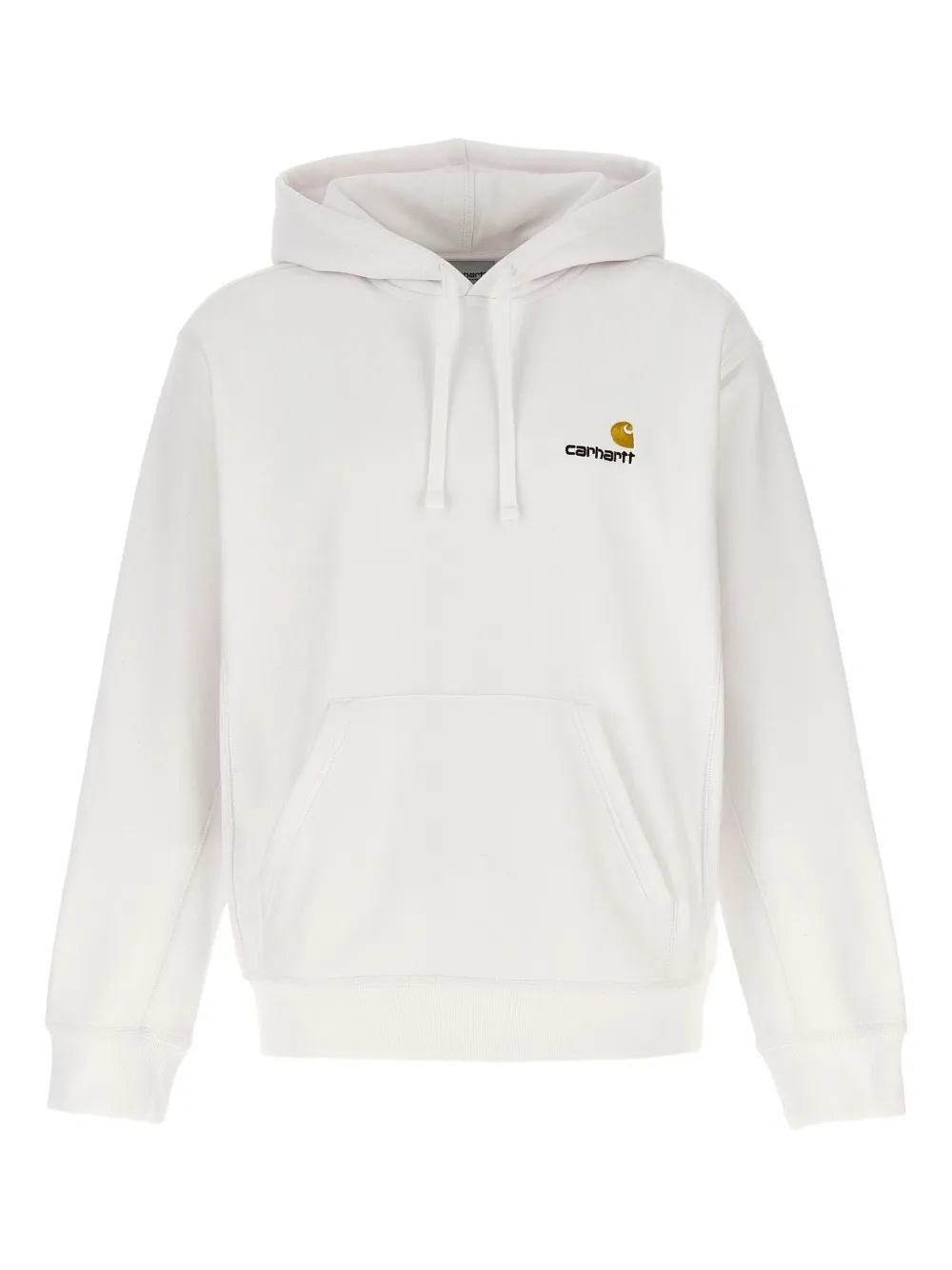 Carhartt WIP logo-embroidered kangaroo-pocket hoodie Wit