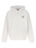 Carhartt WIP logo-embroidered kangaroo-pocket hoodie - White