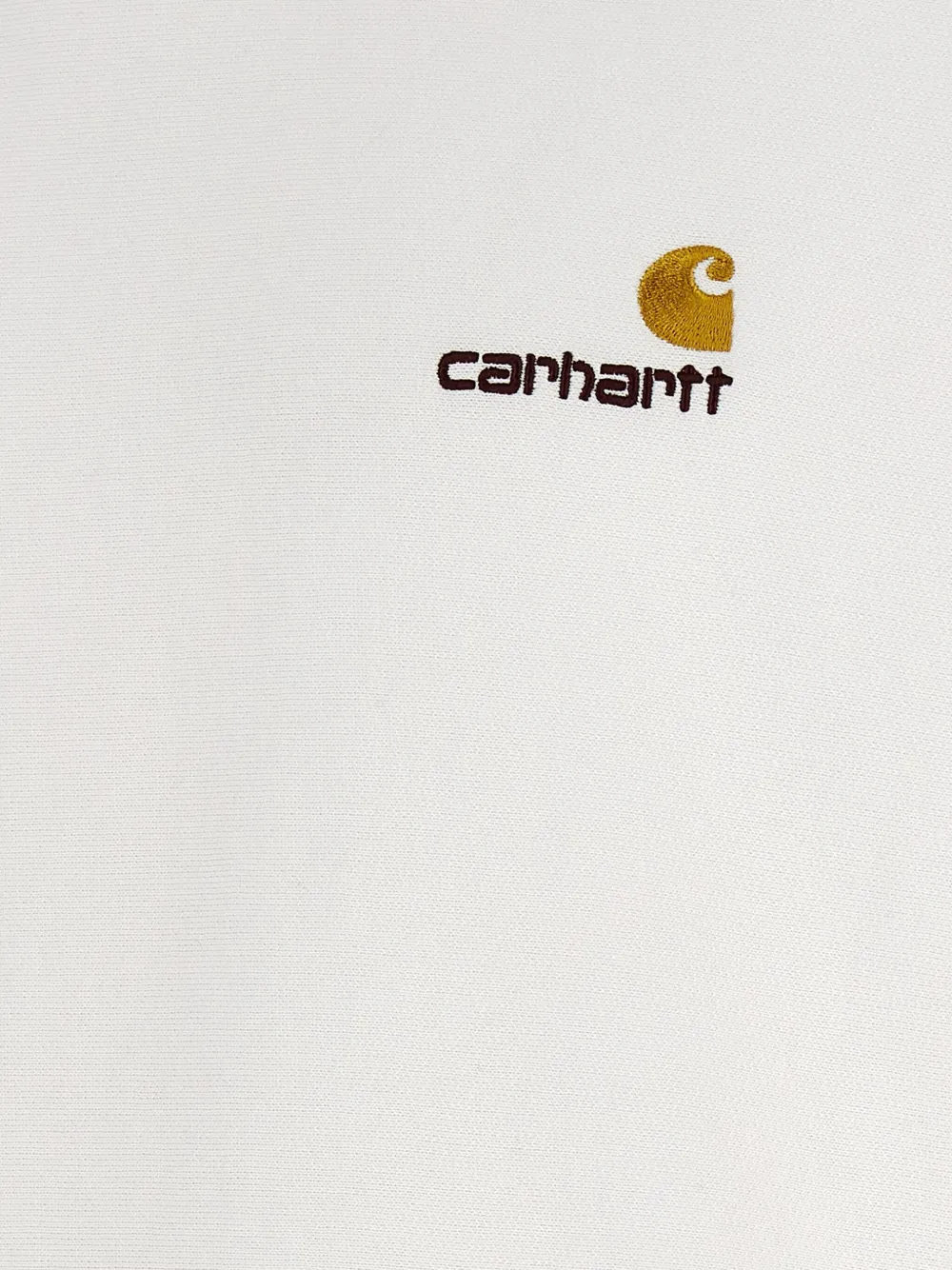 Carhartt WIP logo-embroidered kangaroo-pocket hoodie Wit