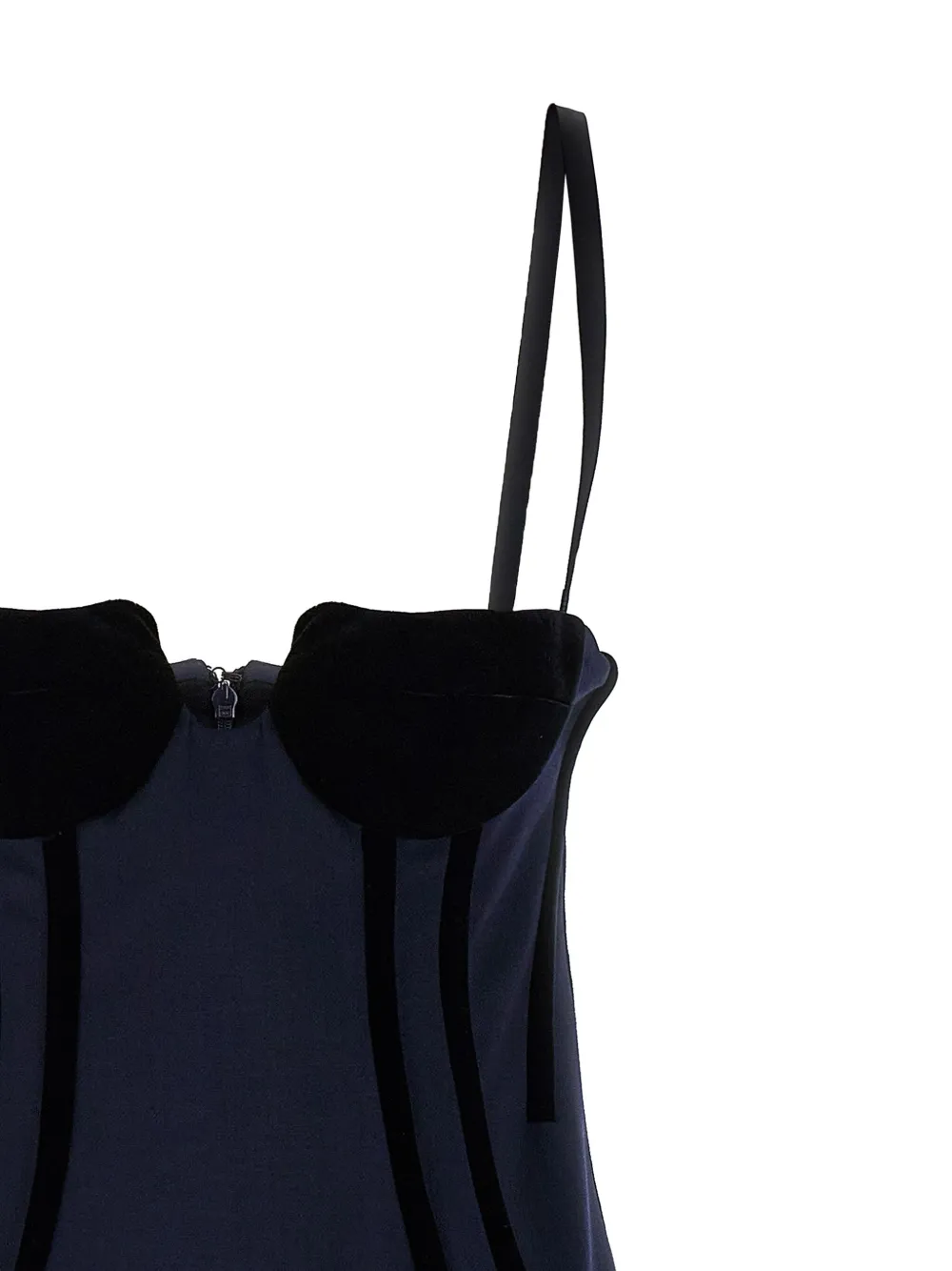 Sportmax Velvet-cup Corset Dress In Blue