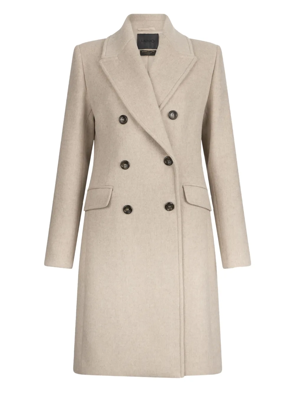 Liu •jo Wool-blend Coat In Neutral