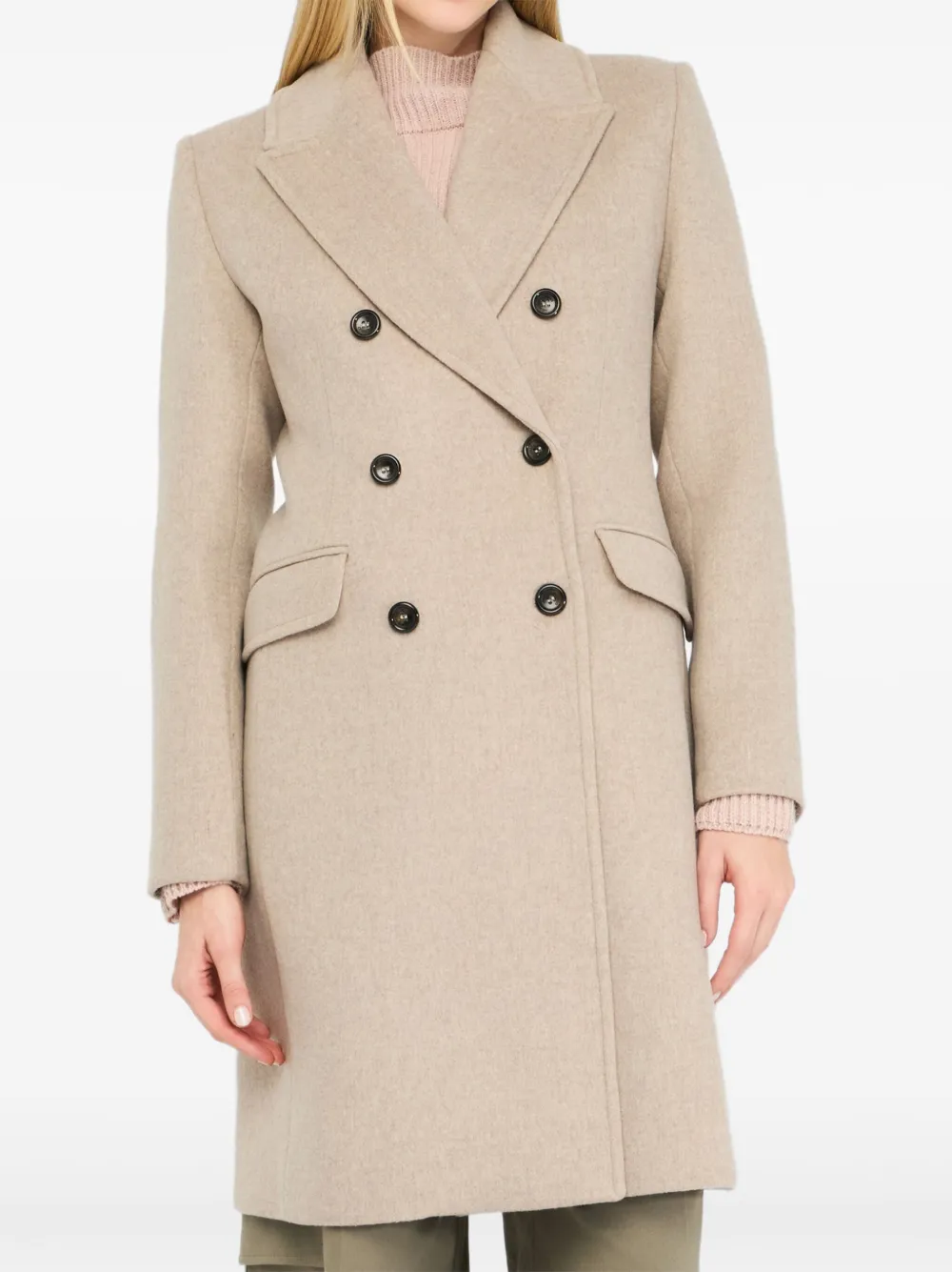 Liu •jo Wool-blend Coat In Neutral