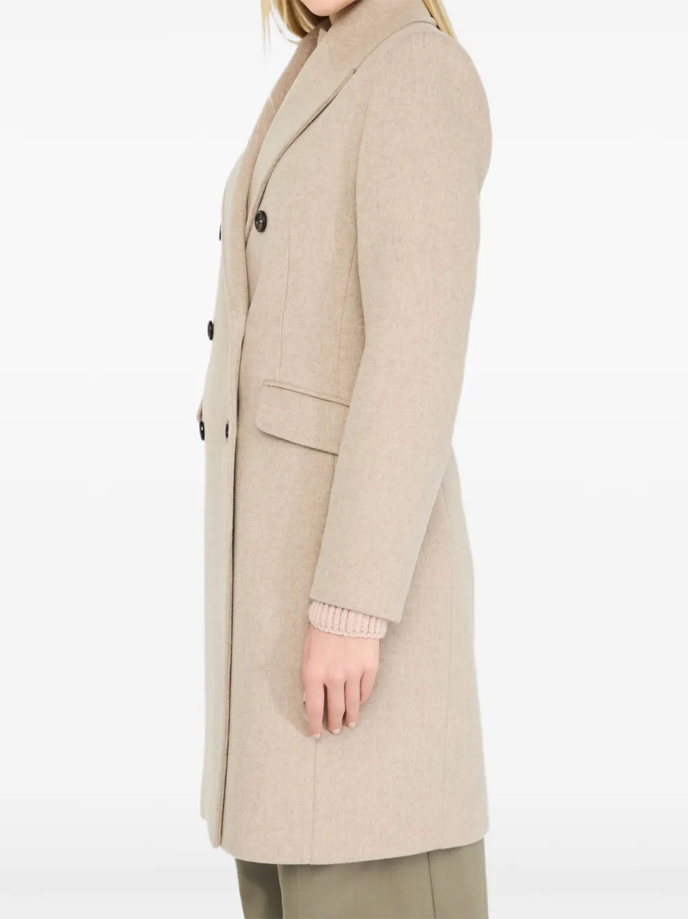 Liu •jo Wool-blend Coat In Neutral