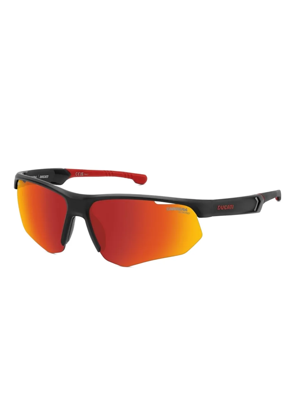 Carrera oversized red-lens sunglasses Zwart