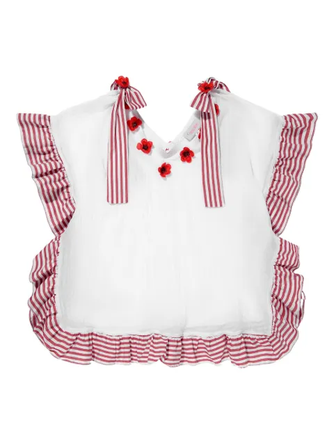 SELINIACTION KIDS striped ruffled casual dress