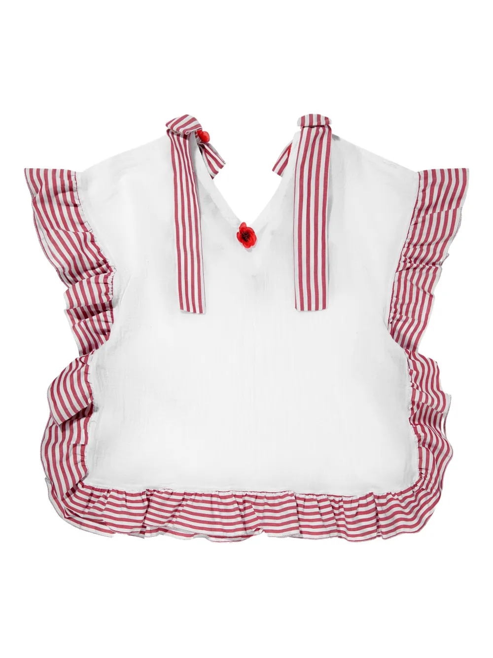 SELINIACTION KIDS striped ruffled casual dress Wit