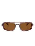 Emporio Armani geometric-frame sunglasses - Brown