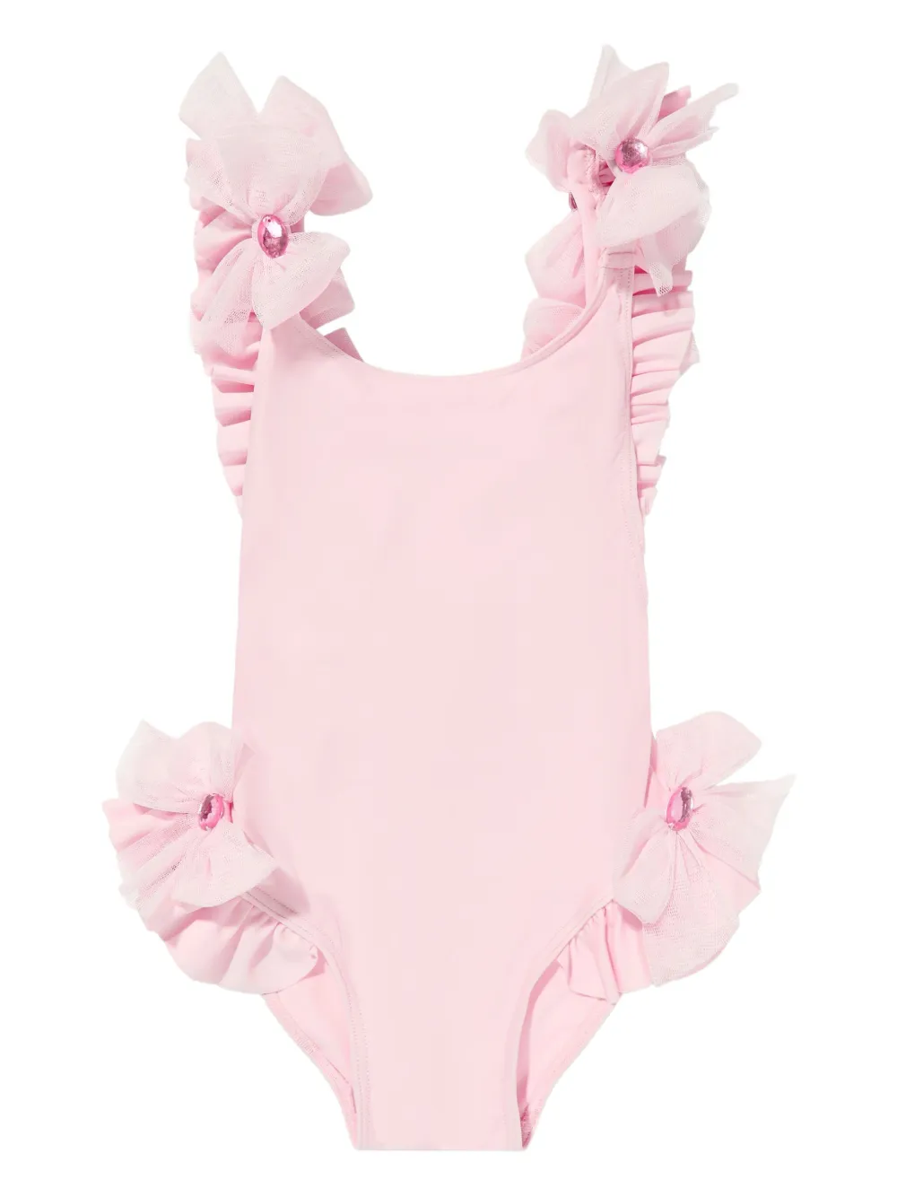 SELINIACTION KIDS ruffled-bows swimsuit Roze