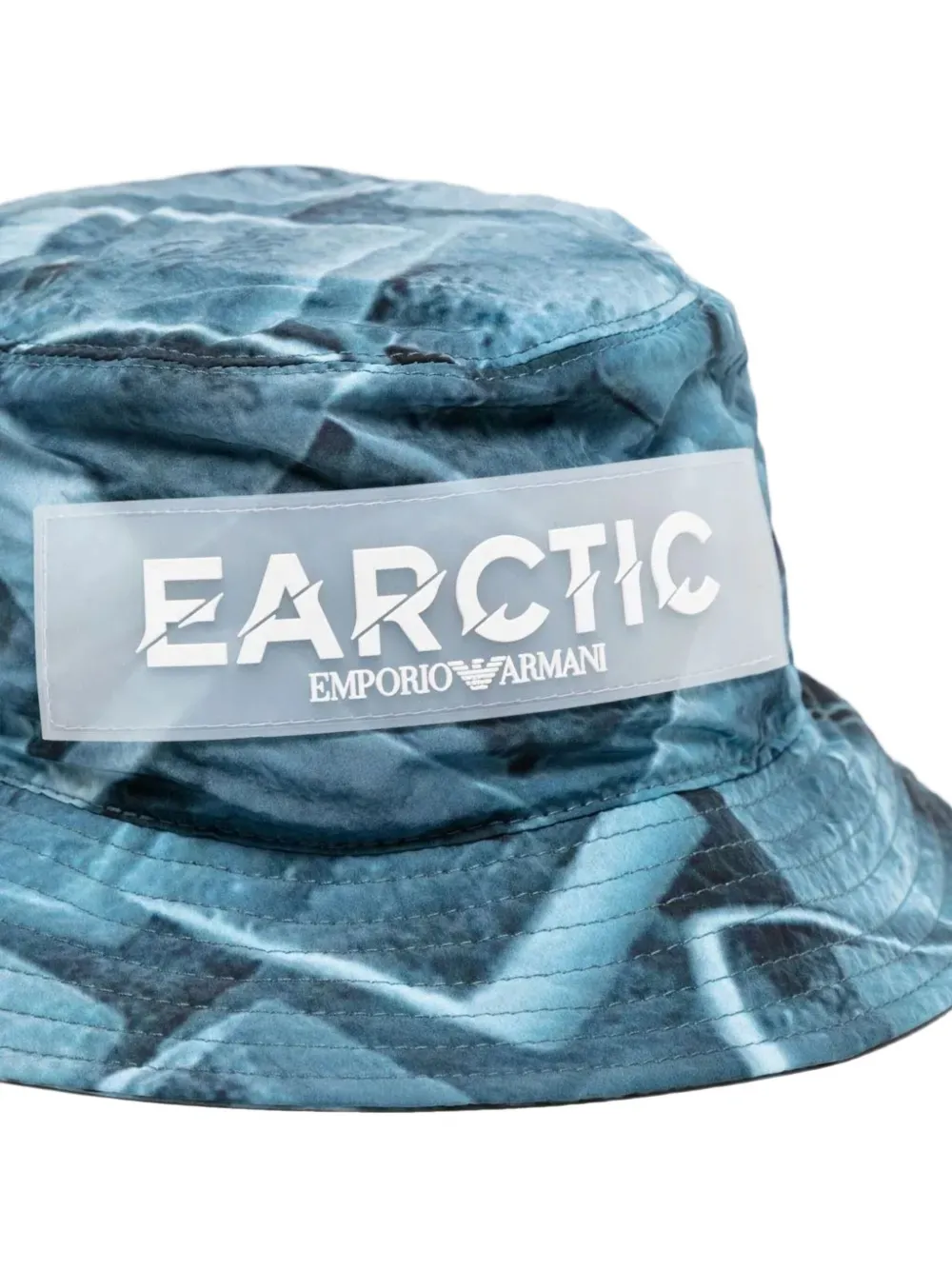 Emporio Armani arctic-print bucket hat Blauw