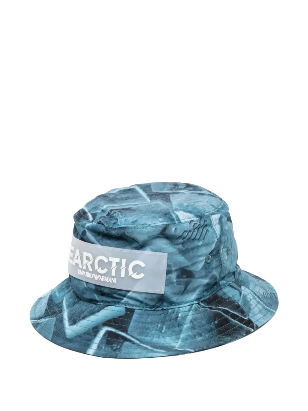 Emporio Armani arctic-print bucket hat Blauw