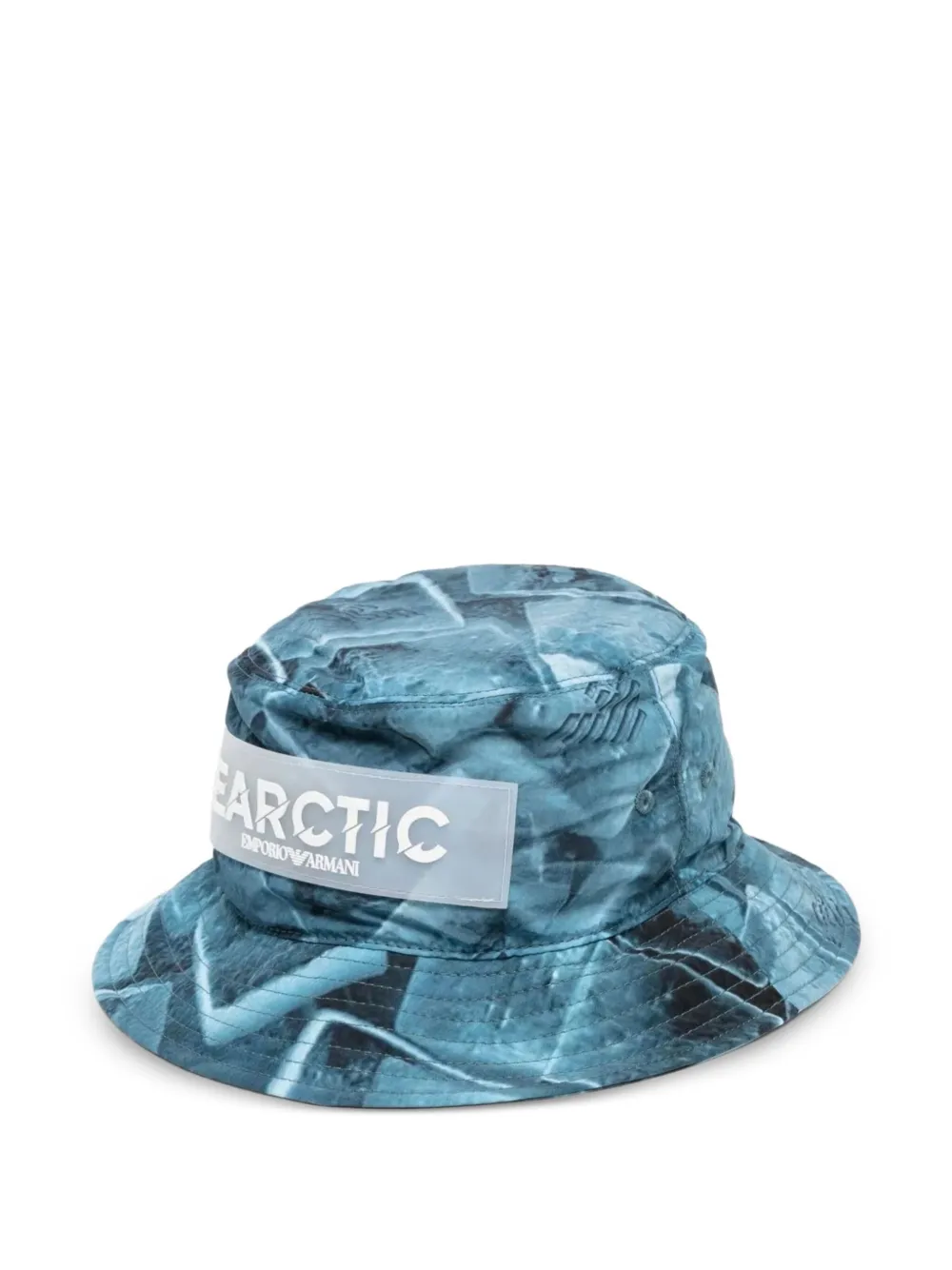 Emporio Armani arctic-print bucket hat Blauw
