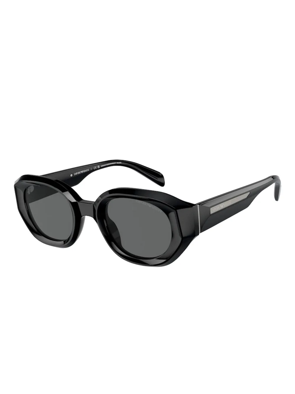 Emporio Armani acetate geometric sunglasses Zwart