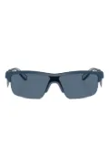 Emporio Armani geometric-frame sunglasses - Blue