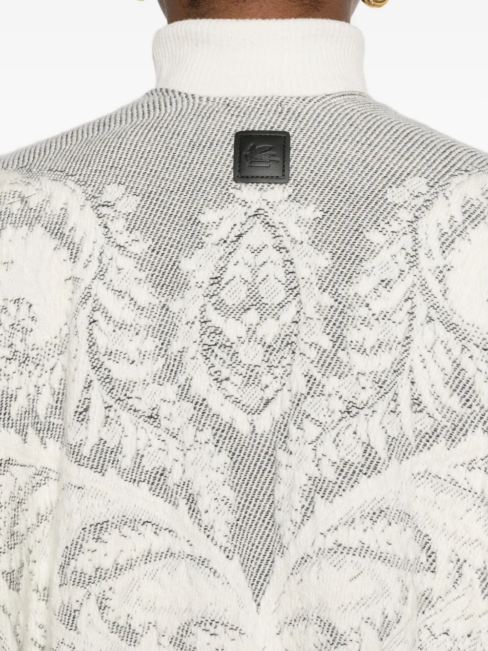 ETRO Poncho met paisley-print en franje Wit