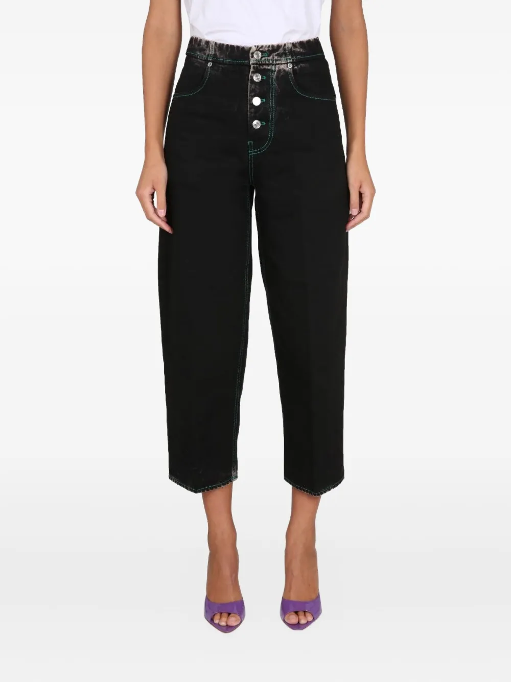 Department Five Button Stitching Jeans In Black