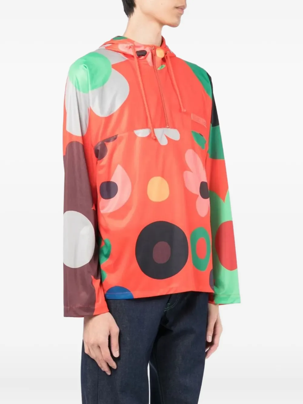 ERL floral-print half-zip jacket Oranje