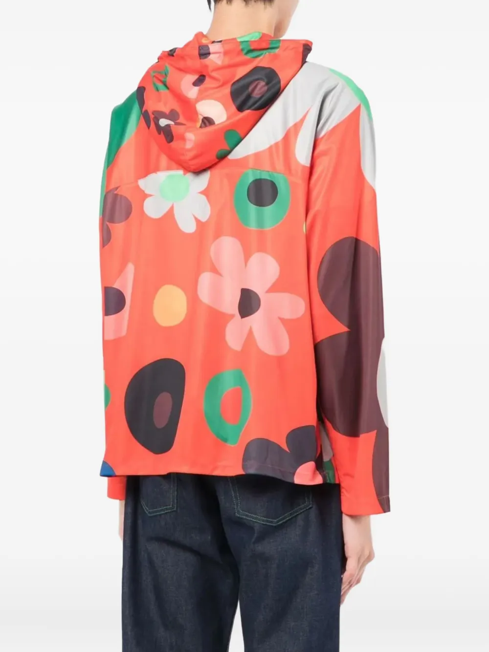 ERL floral-print half-zip jacket Oranje