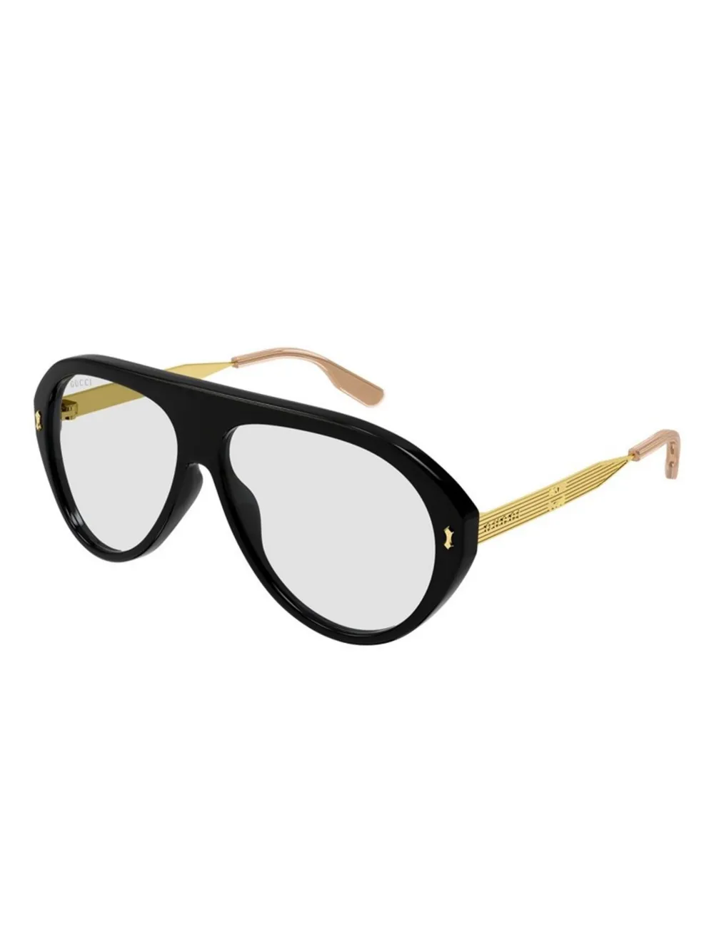 Gucci Eyewear gold-detail geometric sunglasses Zwart