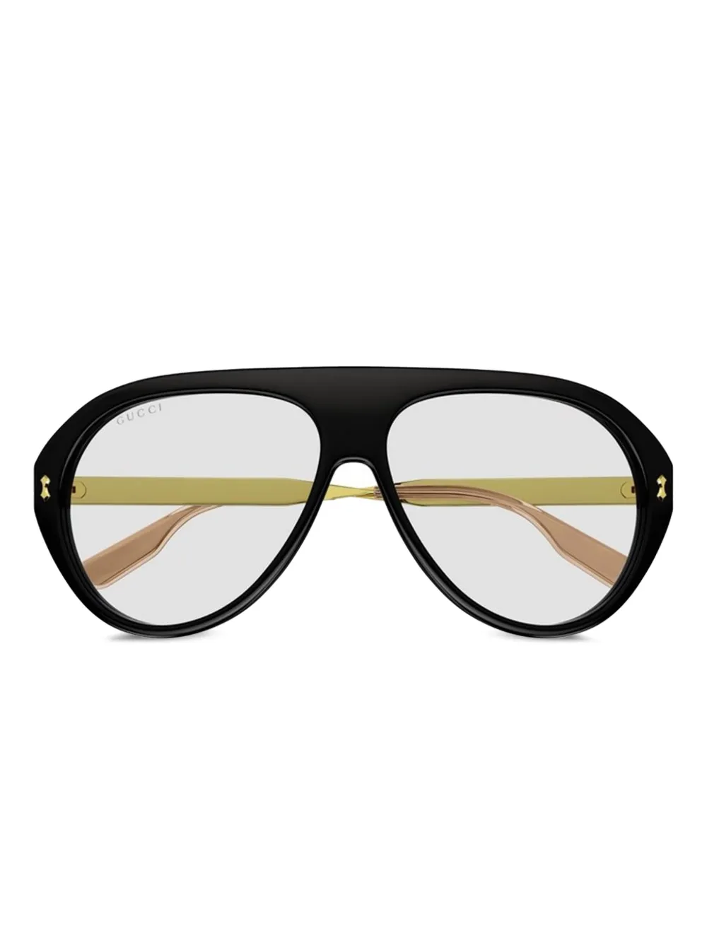 Gucci Eyewear gold-detail geometric sunglasses Zwart