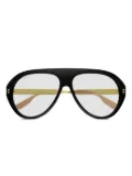 Gucci Eyewear gold-detail geometric sunglasses - Black