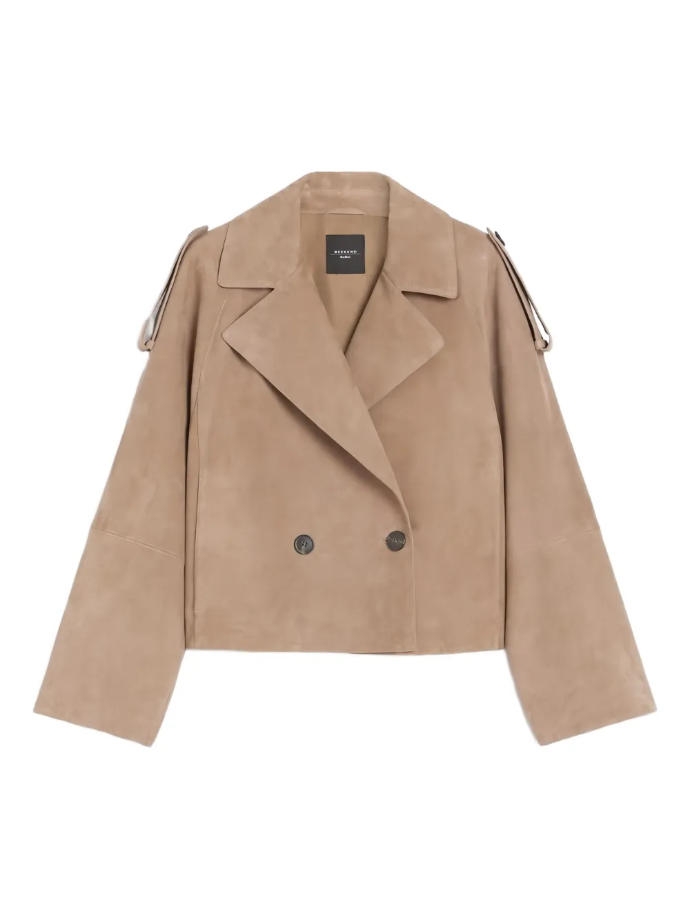 Weekend Max Mara Suède jack met dubbele rij knopen Bruin