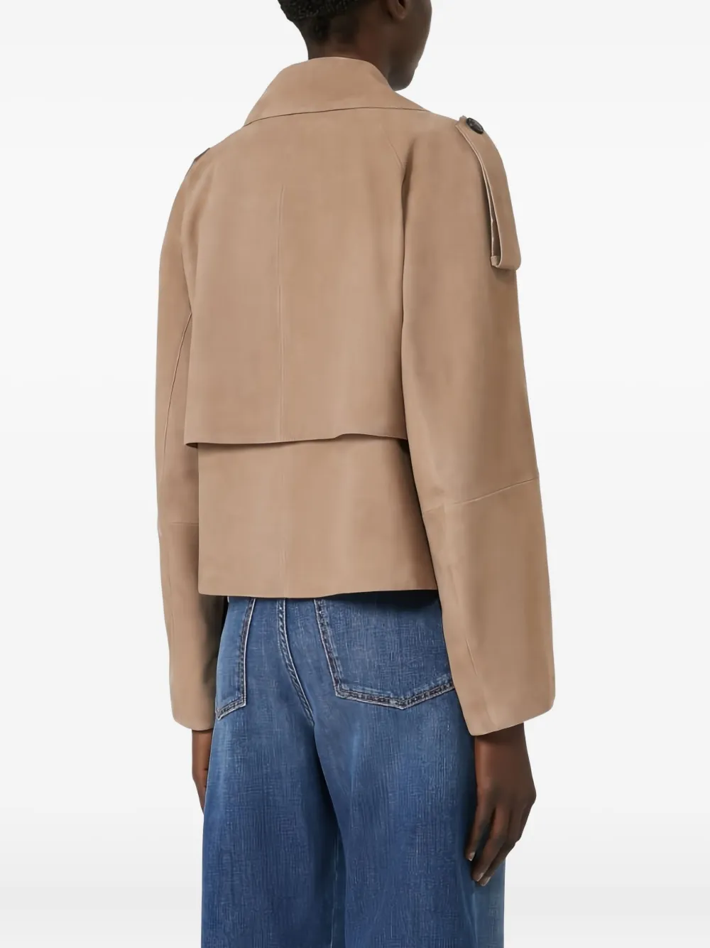 Weekend Max Mara Suède jack met dubbele rij knopen Bruin