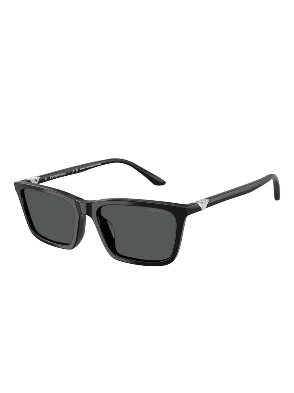Emporio Armani square-frame jewel-detail sunglasses Zwart