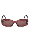 TOM FORD Eyewear Cielle oval-frame sunglasses - Red