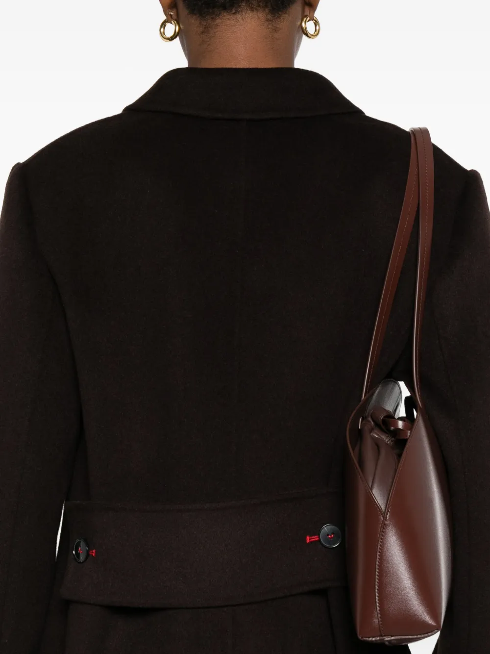 Victoria Beckham double-breasted button-up coat Bruin