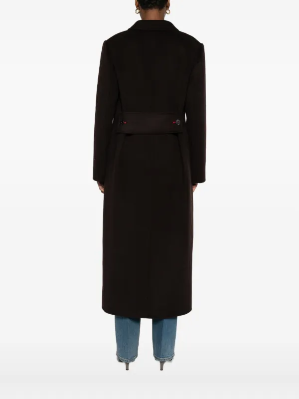 コート VICTORIA BECKHAM BROWN DOUBLE-BREASTED COAT Victoria Beckham Brown double-breasted coat in wool and