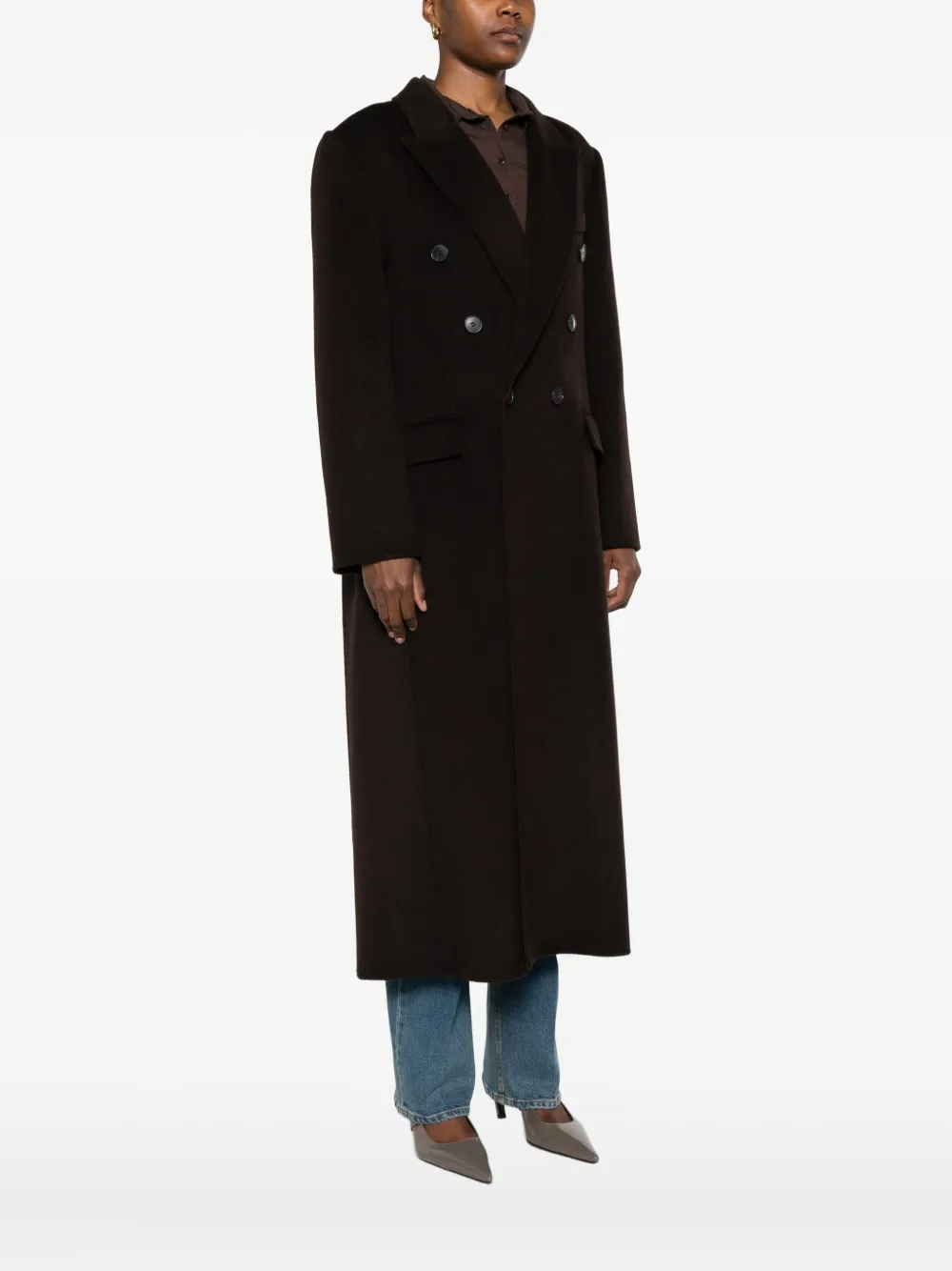 Victoria Beckham double-breasted button-up coat Bruin