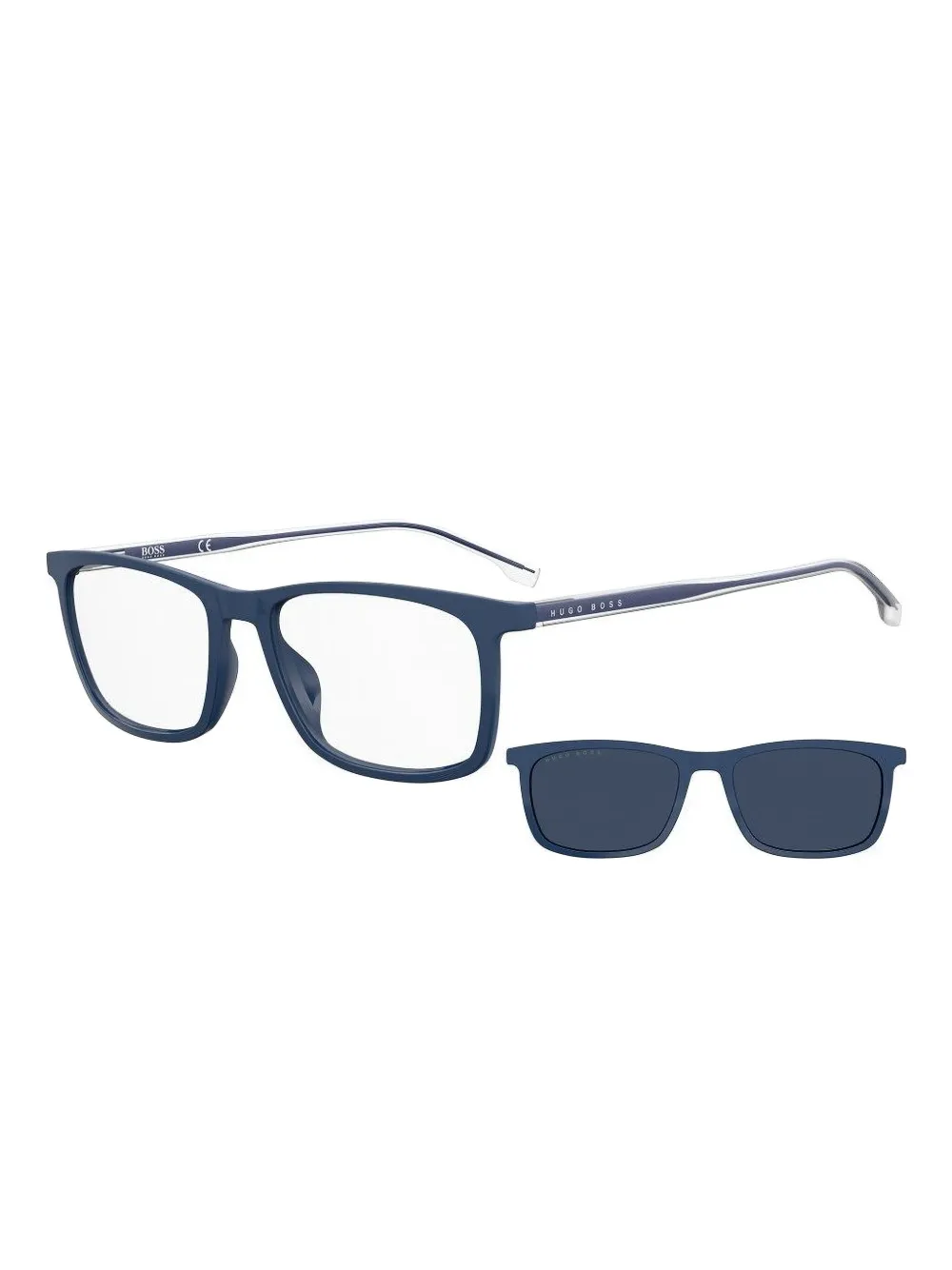 BOSS clip-on rectangle sunglasses frames Blauw
