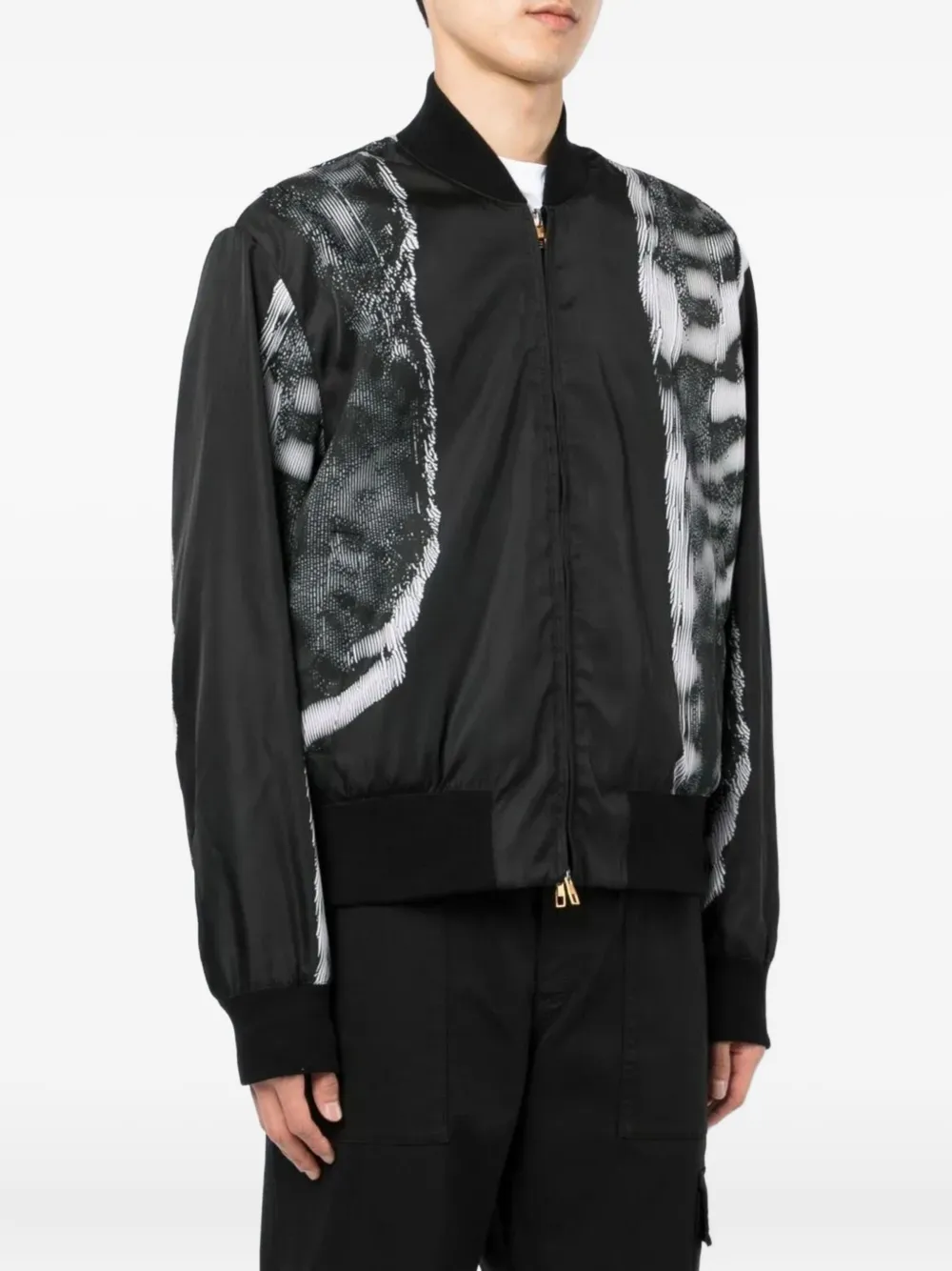 Dunhill Bomberjack met print Zwart