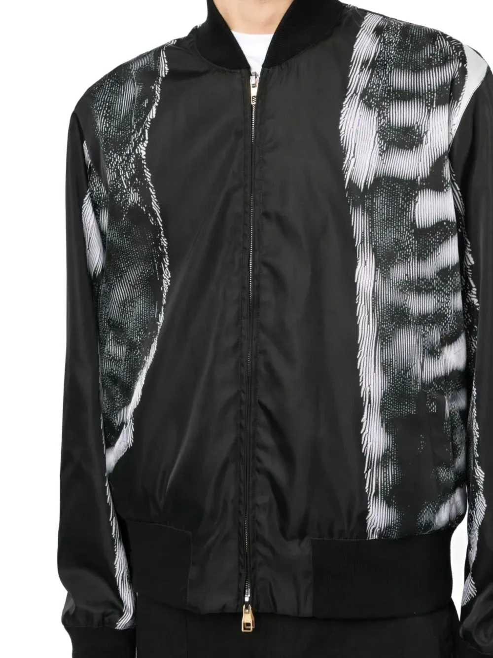 Dunhill Bomberjack met print Zwart