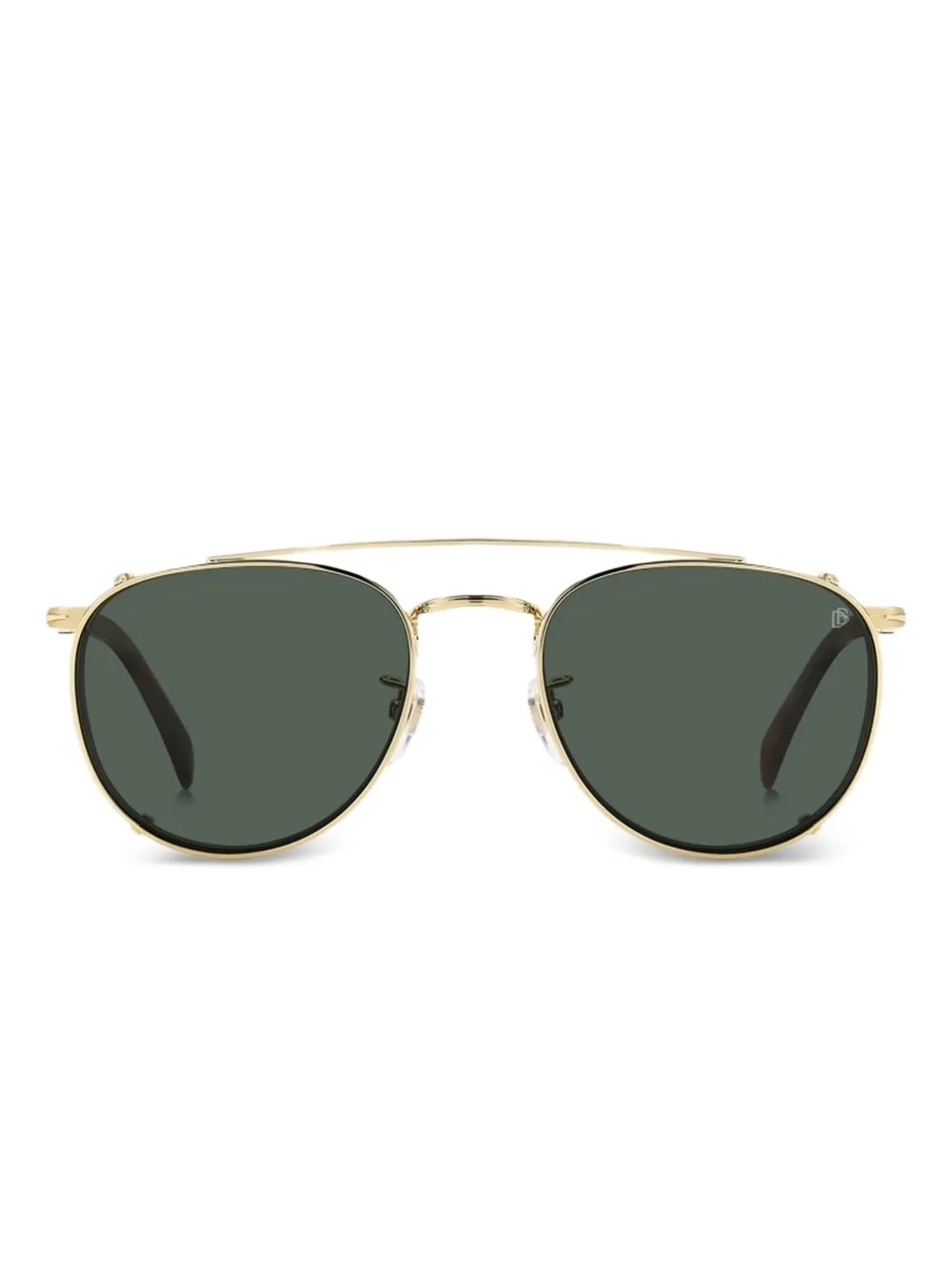 DAVID BECKHAM EYEWEAR gold-tone clip-on sunglasses - ゴールドトーン DAVID BECKHAM EYEWEAR gold-tone clip-on sunglasses - ゴールドトーン