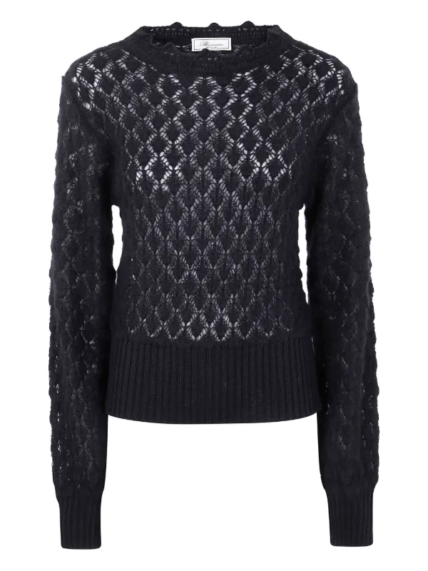 Blumarine open-knit Sweater | Black | FARFETCH