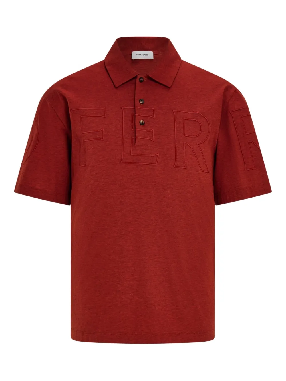 Ferragamo Camisa polo com logo bordado | Vermelho | Image 1