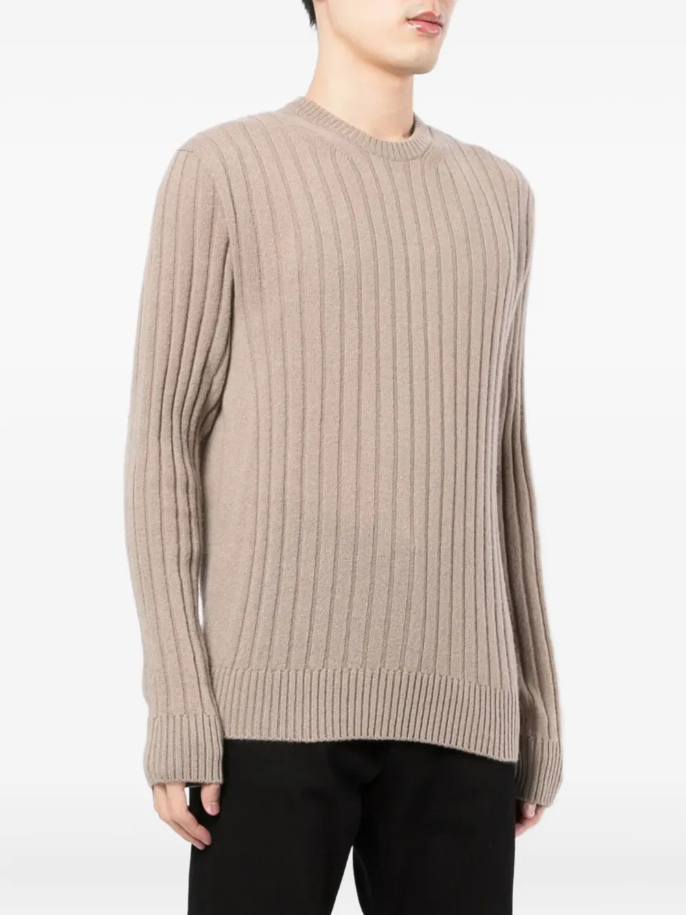 Brioni ribbed wool sweater Beige